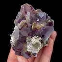 Natural Purple Phantom Fluorite and Quartz, Mineral Specimen:Yaogangxian,Hunan (60*60*35MM) - image 2