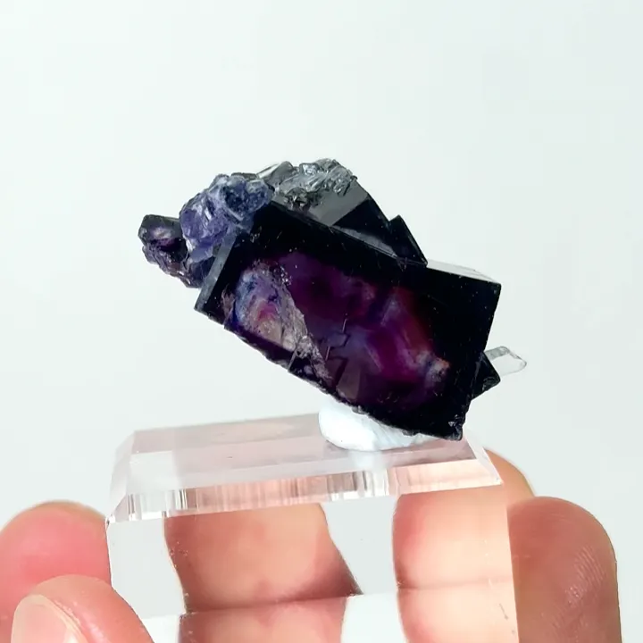 Natural Purple Phantom Fluorite and Quartz, Mineral Specimen:Yindu,Inner Mongolia (20*30*15MM) - image 2