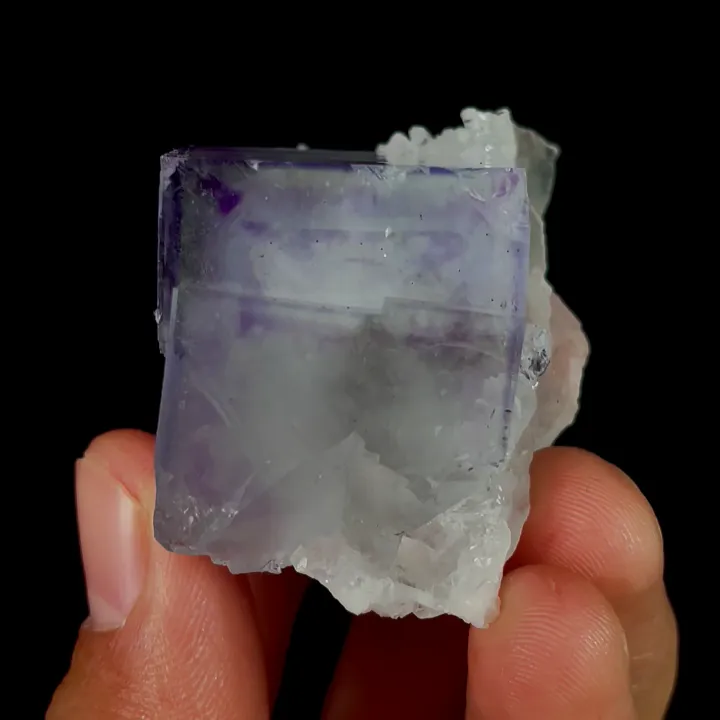 Natural Purple Phantom Fluorite and Quartz, Mineral Specimen:Zhejiang,China (35*35*30MM) - image 3