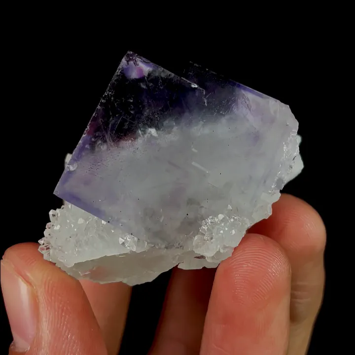 Natural Purple Phantom Fluorite and Quartz, Mineral Specimen:Zhejiang,China (35*35*30MM) - image 2