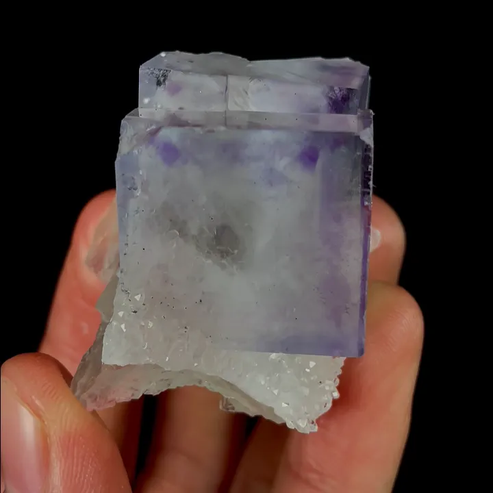 Natural Purple Phantom Fluorite and Quartz, Mineral Specimen:Zhejiang,China (35*35*30MM) - image 4