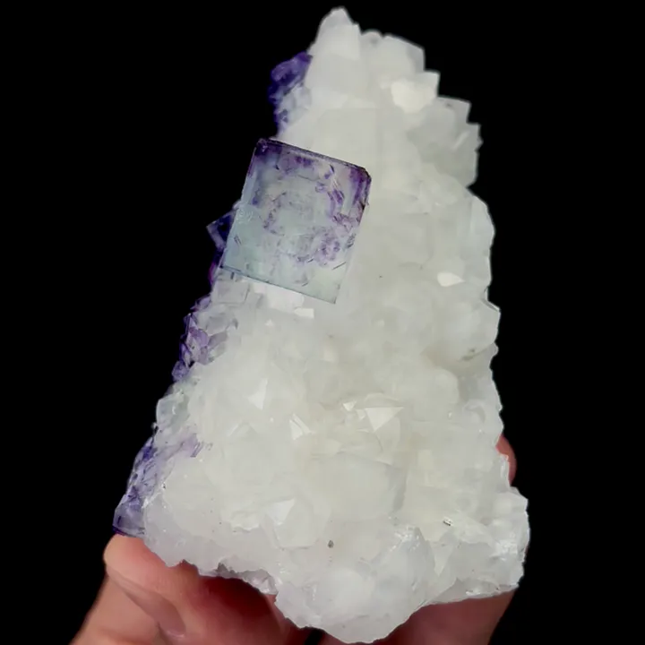 Natural Purple Phantom Fluorite and Quartz, Mineral Specimen:Zhejiang,China (55*95*50MM) image