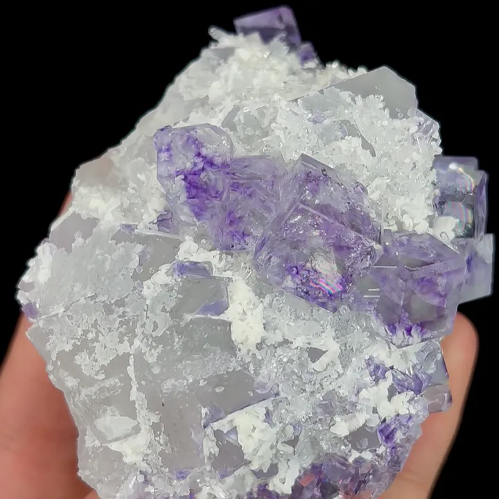Natural Purple Phantom Fluorite and Quartz, Mineral Specimen:Zhejiang,China (75*55*40MM) - image 4