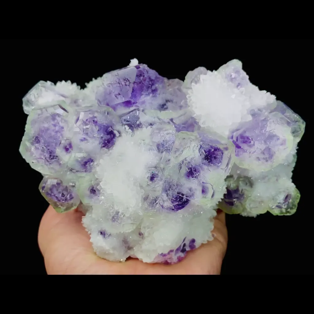 Natural Purple Phantom Fluorite and Quartz Symbiosis comes from Fujian,China 145*100*50MM image