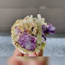 Natural Purple Phantom Fluorite and Quartz Symbiosis comes from Inner Mongolia,China 100*70*45MM - image 2