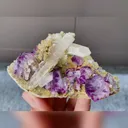 Natural Purple Phantom Fluorite and Quartz Symbiosis comes from Inner Mongolia,China 100*70*45MM - image 1