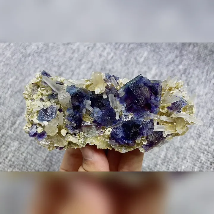 Natural Purple Phantom Fluorite and Quartz Symbiosis comes from Inner Mongolia,China 105*50*25MM - image 5