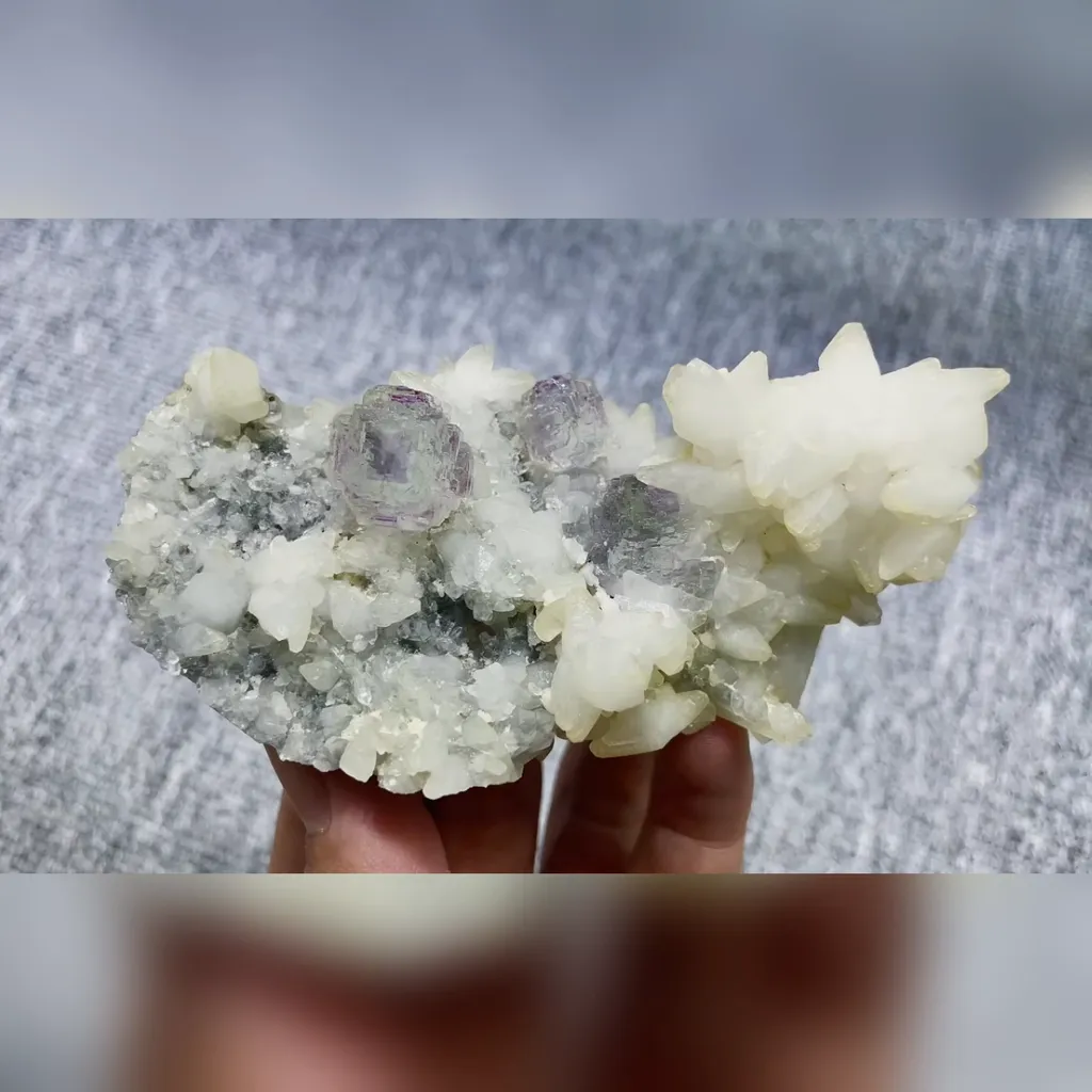 Natural Purple Phantom Fluorite and Quartz Symbiosis comes from Shangbao,Hunan 105*55*40MM image