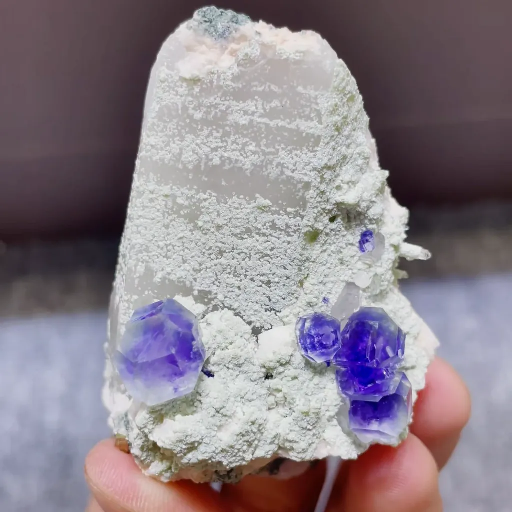 Natural Purple Phantom Fluorite and Quartz Symbiosis comes from Shizhuyuan,Chenzhou 40*30*60MM - image 4