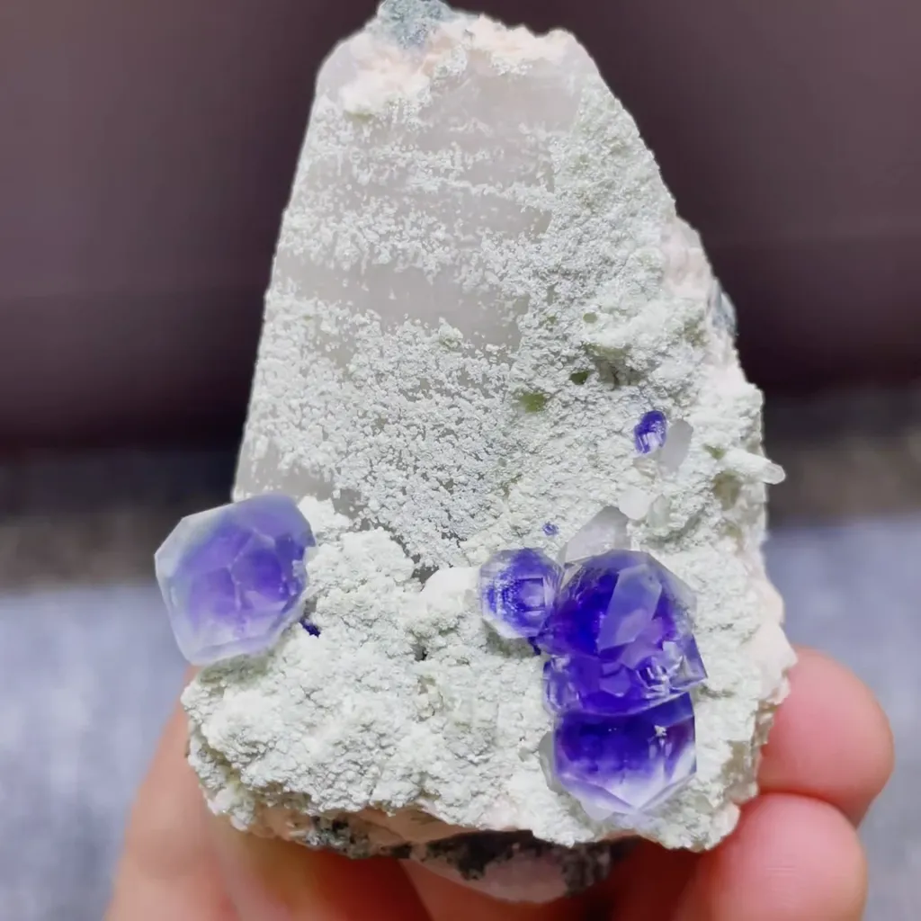 Natural Purple Phantom Fluorite and Quartz Symbiosis comes from Shizhuyuan,Chenzhou 40*30*60MM - image 2