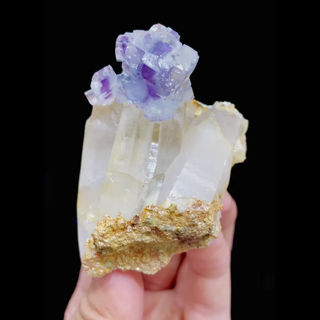 Natural Purple Phantom Fluorite and Quartz Symbiosis comes from Yaogangxian,Hunan 50*65*45MM - image 2