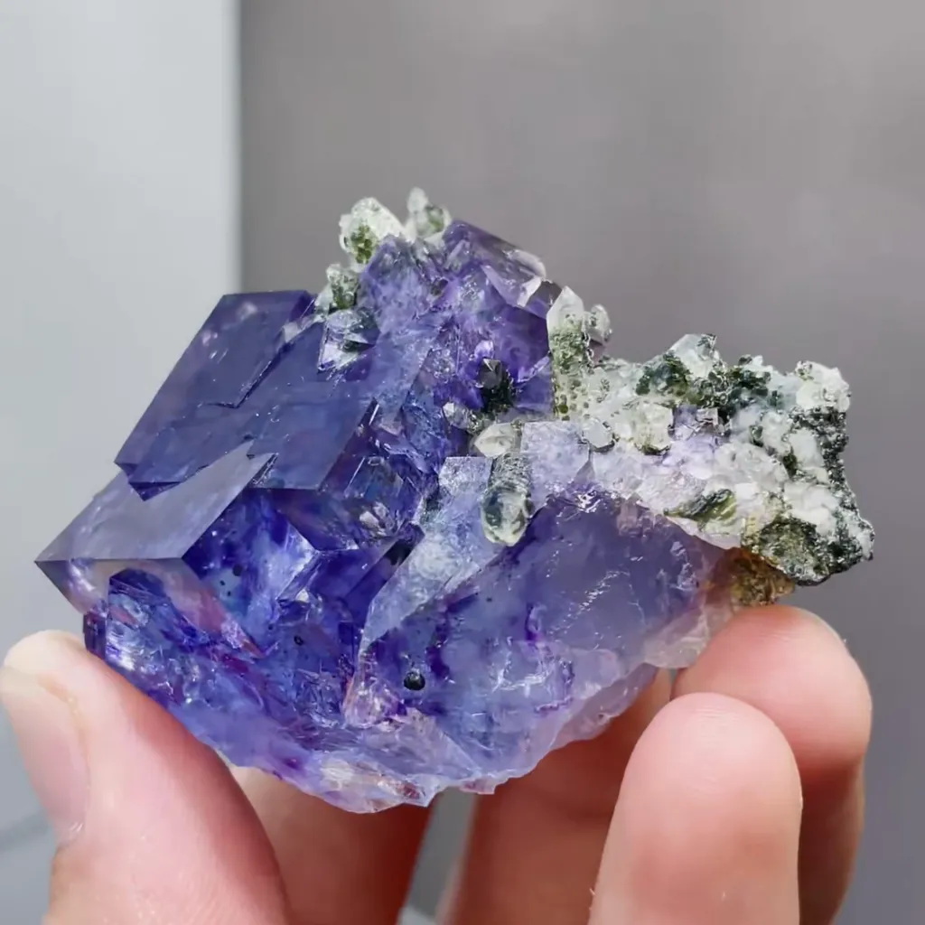 Natural Purple Phantom Fluorite and Quartz Symbiosis comes from Yaogangxian,Hunan 60*35*30MM - image 2