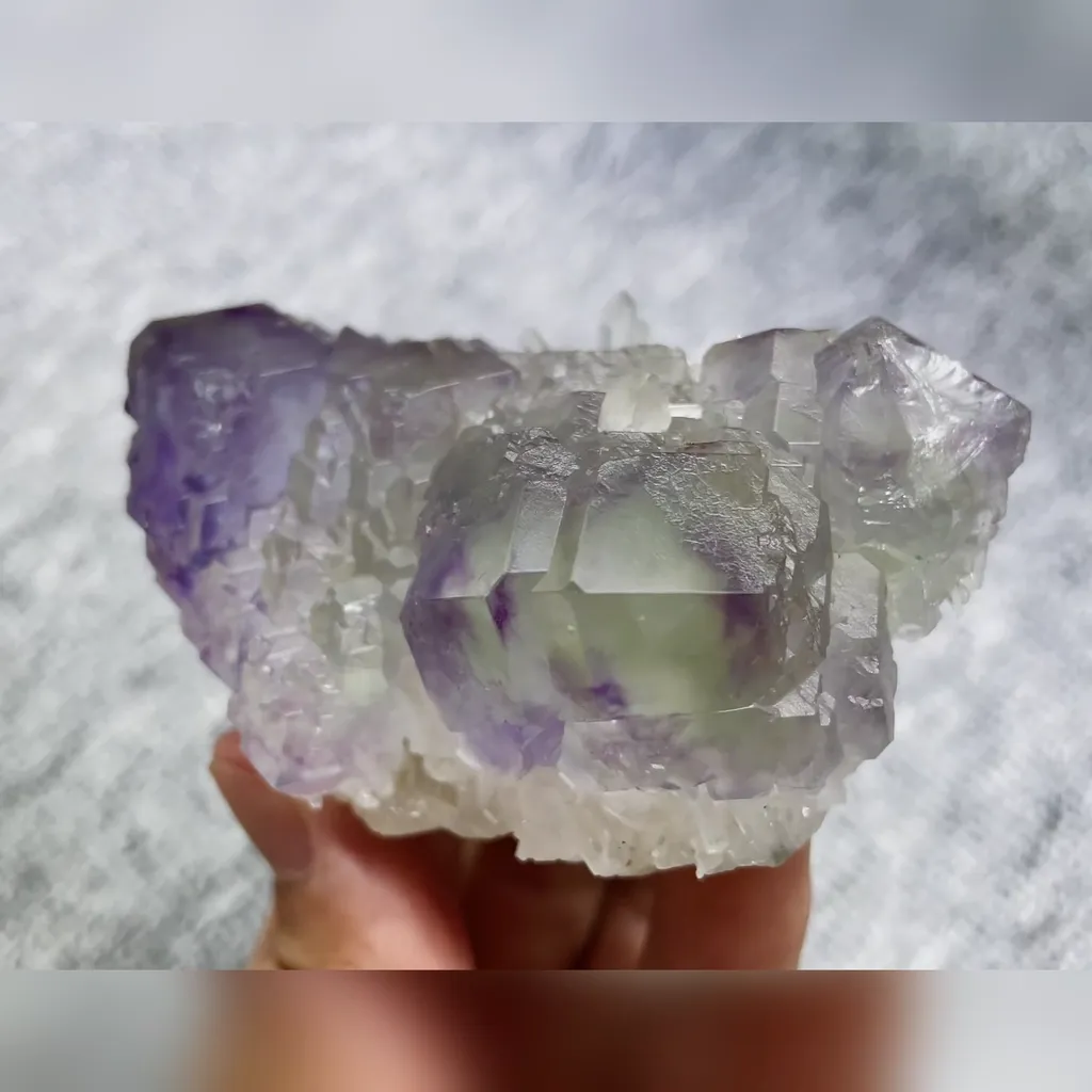 Natural Purple Phantom Fluorite and Quartz Symbiosis comes from Yaogangxian,Hunan 80*50*35MM - image 2