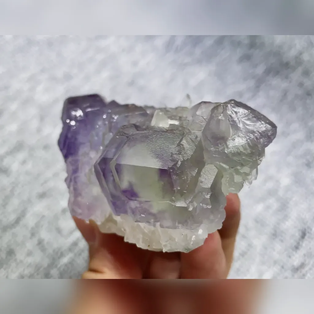 Natural Purple Phantom Fluorite and Quartz Symbiosis comes from Yaogangxian,Hunan 80*50*35MM - image 3