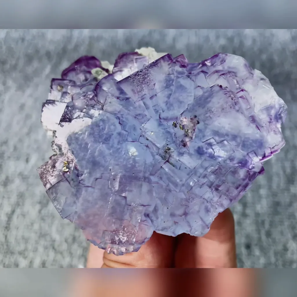 Natural Purple Phantom Fluorite and Quartz Symbiosis comes from Yaogangxian,Hunan 80*70*40MM image