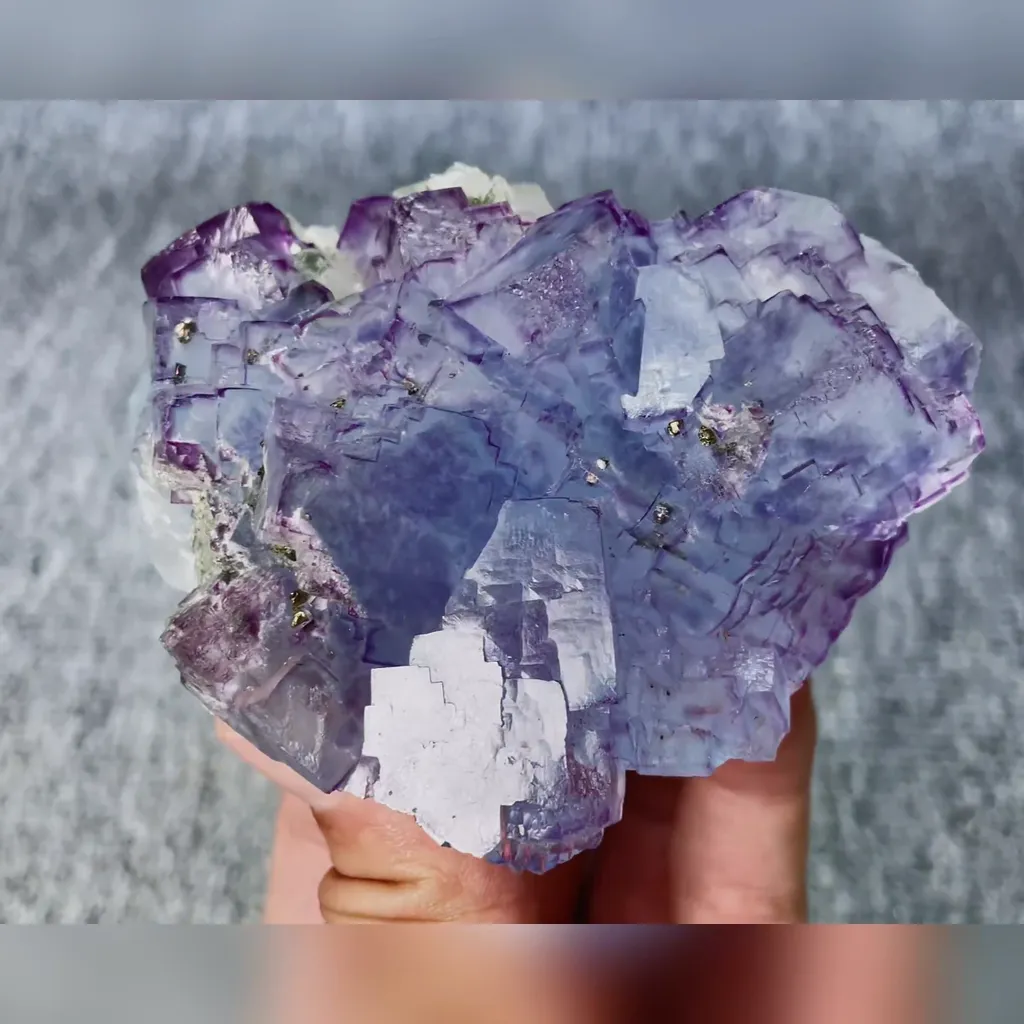Natural Purple Phantom Fluorite and Quartz Symbiosis comes from Yaogangxian,Hunan 80*70*40MM - image 3