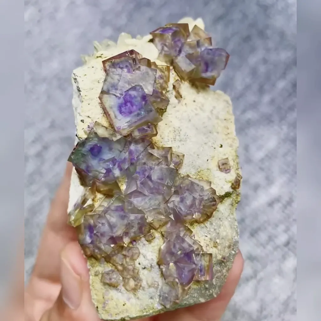 Natural Purple Phantom Fluorite and Quartz Symbiosis comes from Yaogangxian,Hunan 85*40*35MM - image 4