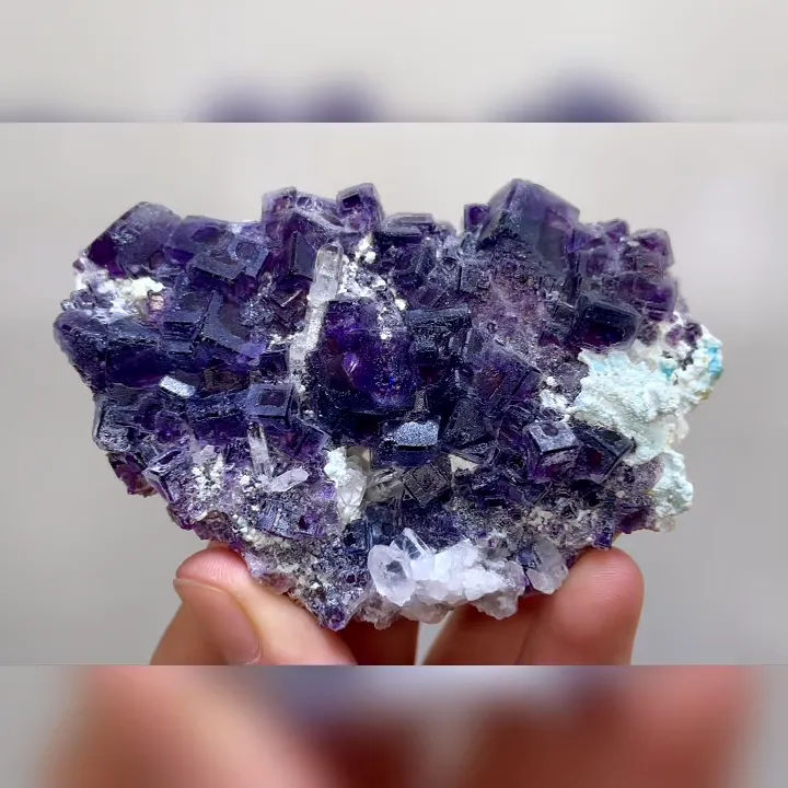 Natural Purple Phantom Fluorite and Quartz Symbiosis comes from Yindu,Inner Mongolia 90*55*25MM - image 6