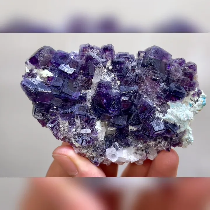Natural Purple Phantom Fluorite and Quartz Symbiosis comes from Yindu,Inner Mongolia 90*55*25MM - image 5