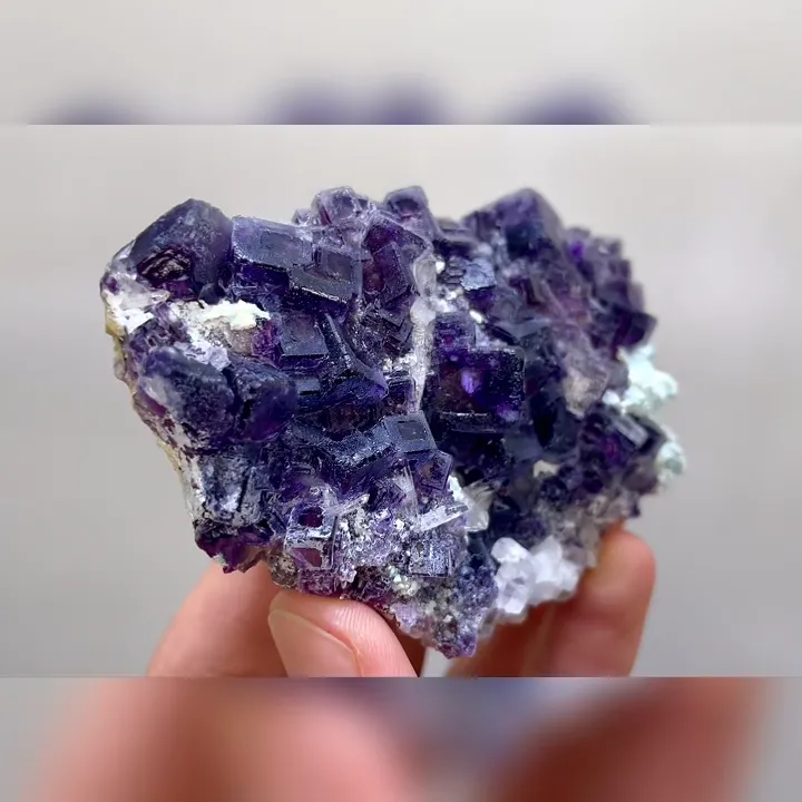 Natural Purple Phantom Fluorite and Quartz Symbiosis comes from Yindu,Inner Mongolia 90*55*25MM - image 4