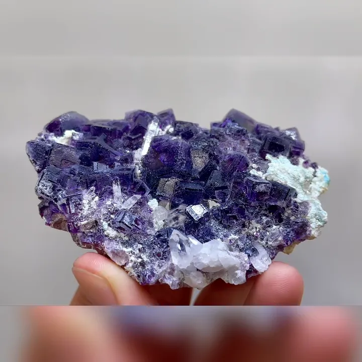Natural Purple Phantom Fluorite and Quartz Symbiosis comes from Yindu,Inner Mongolia 90*55*25MM - image 3