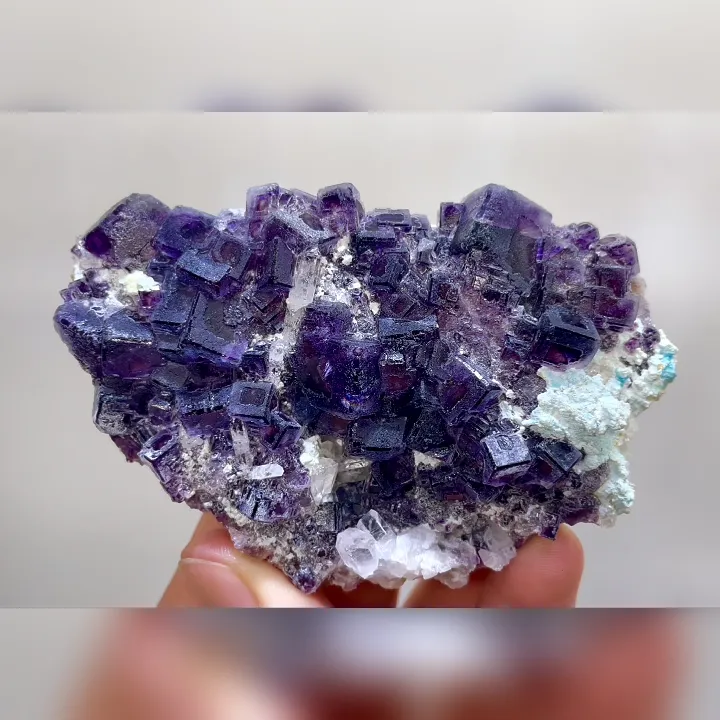Natural Purple Phantom Fluorite and Quartz Symbiosis comes from Yindu,Inner Mongolia 90*55*25MM - image 7
