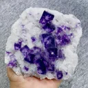 Natural Purple Phantom Fluorite and Quartz Symbiosis comes from Zhejiang,China 105*100*50MM - image 1