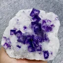 Natural Purple Phantom Fluorite and Quartz Symbiosis comes from Zhejiang,China 105*100*50MM - image 2
