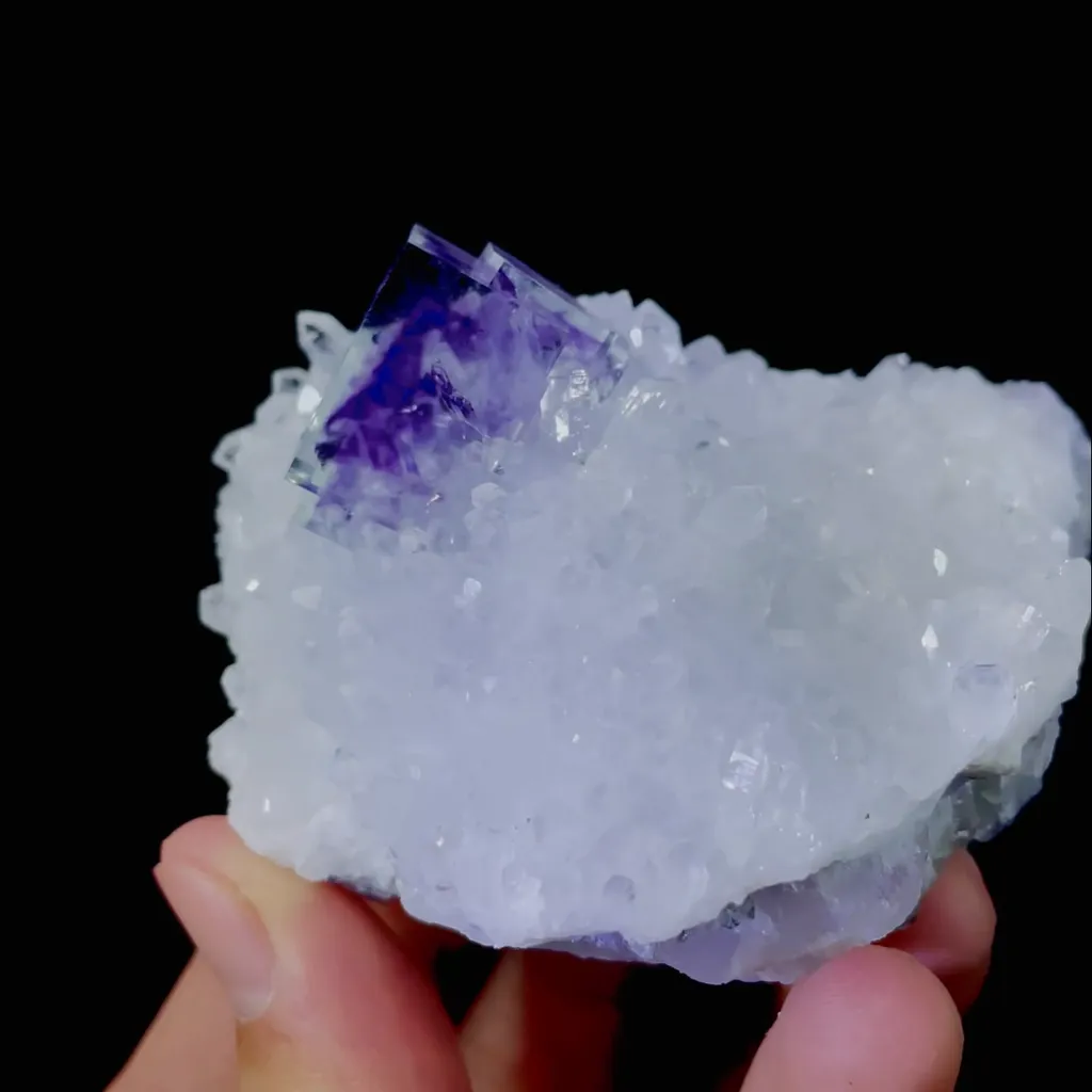 Natural Purple Phantom Fluorite and Quartz Symbiosis comes from Zhejiang,China 80*65*60MM - image 3