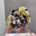 Natural Purple Phantom Fluorite and Siderite coexist comes from Yindu，Inner Mongolia 35*30*25MM - image 1
