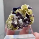Natural Purple Phantom Fluorite and Siderite coexist comes from Yindu，Inner Mongolia 35*30*25MM - image 6