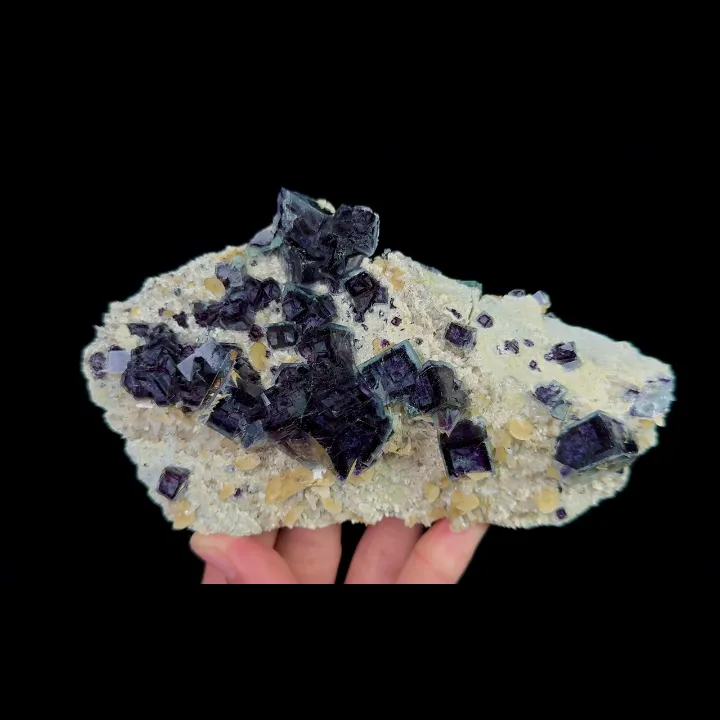 Natural Purple Phantom Fluorite and Siderite, Mineral Specimen: Inner Mongolia,China (160*100*50MM) - image 4