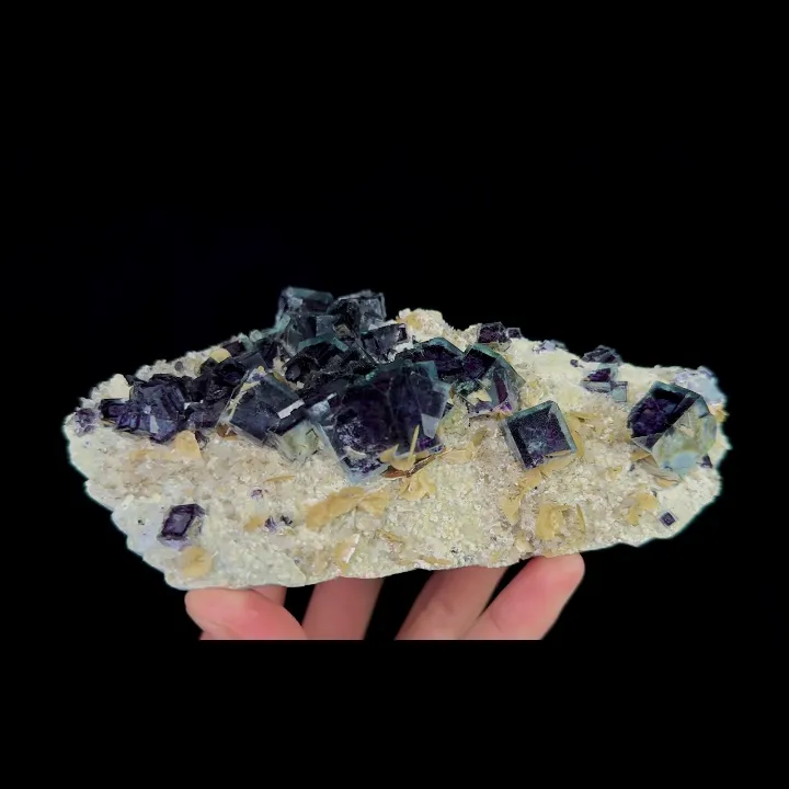 Natural Purple Phantom Fluorite and Siderite, Mineral Specimen: Inner Mongolia,China (160*100*50MM) - image 2