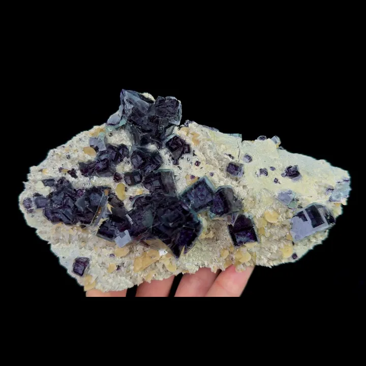 Natural Purple Phantom Fluorite and Siderite, Mineral Specimen: Inner Mongolia,China (160*100*50MM) - image 3