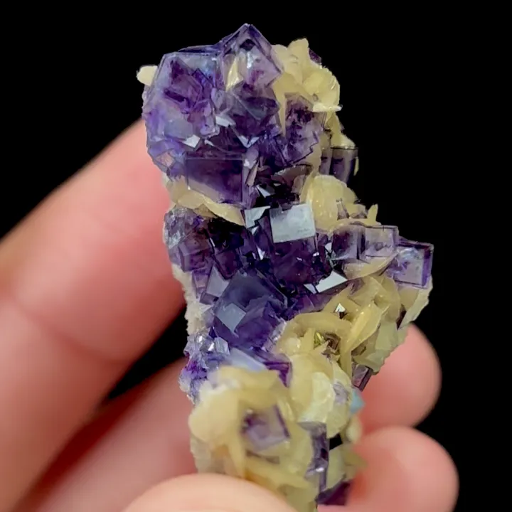 Natural Purple Phantom Fluorite and Siderite, Mineral Specimen: Yindu,Inner Mongolia (40*35*20MM) image