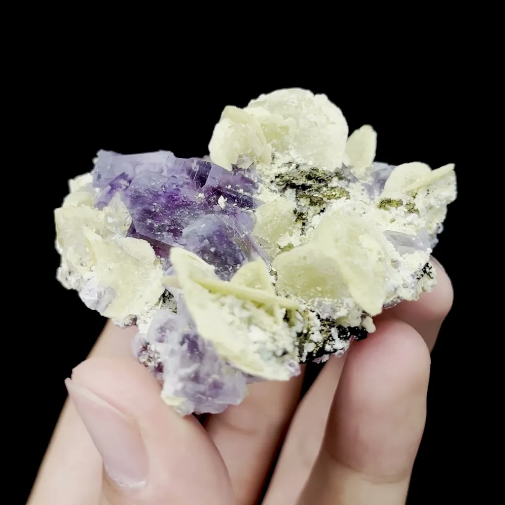Natural Purple Phantom Fluorite and Siderite Mineral Specimen,High Quality Specimen,YINDU,INNER MONGOLIA,CHINA(60*50*25mm) - image 2