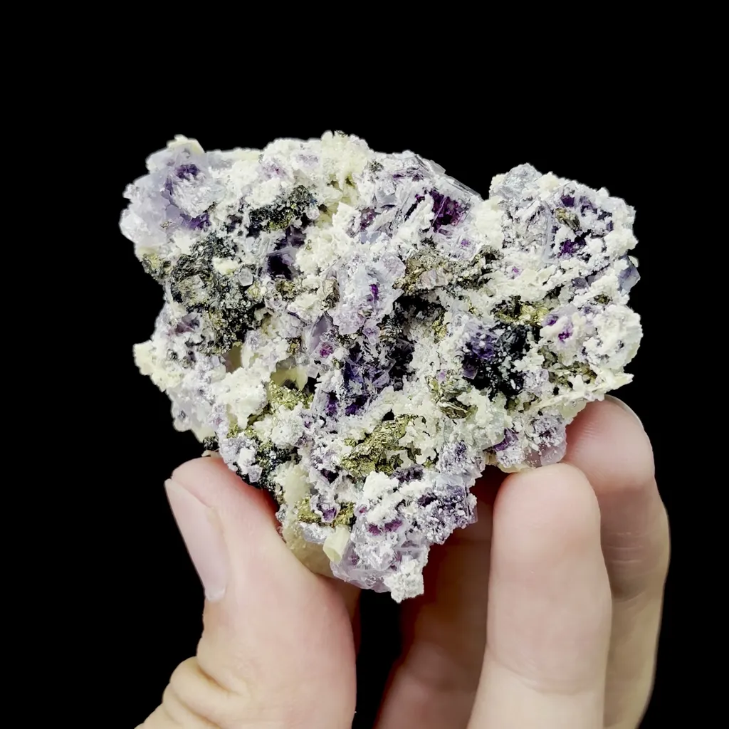 Natural Purple Phantom Fluorite and Siderite Mineral Specimen,High Quality Specimen,YINDU,INNER MONGOLIA,CHINA(60*50*25mm) - image 4