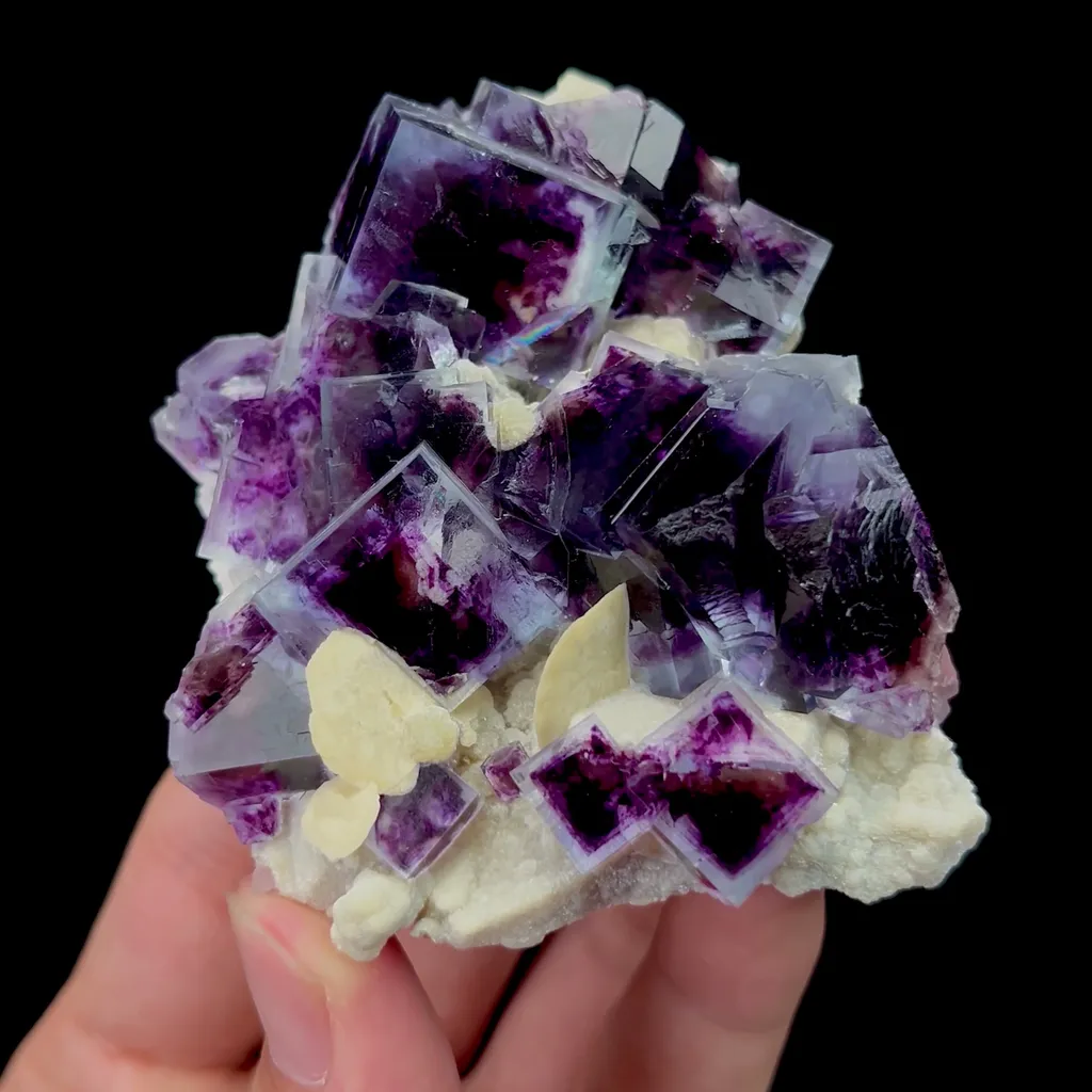 Natural Purple Phantom Fluorite and Siderite Mineral Specimen,High Quality Specimen,YINDU,INNER MONGOLIA,CHINA(60*78*25mm) - image 4