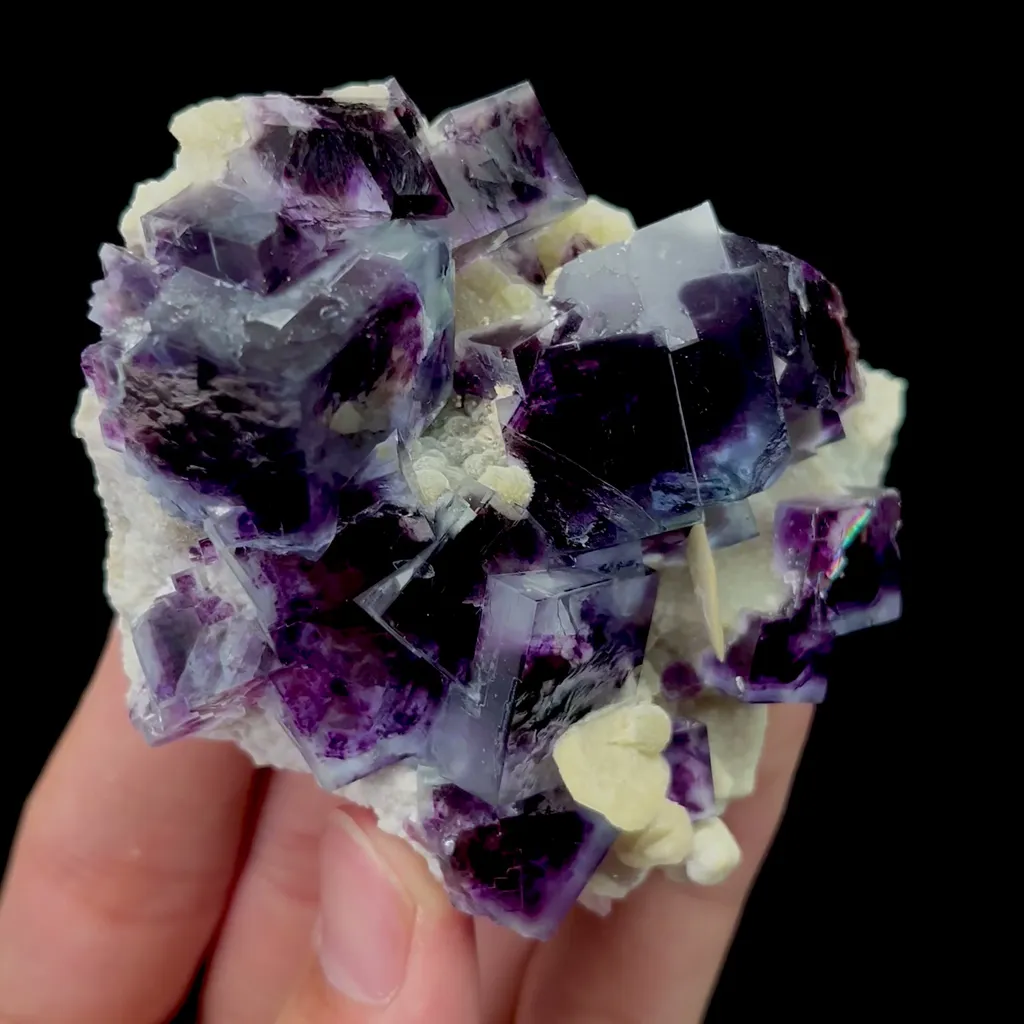 Natural Purple Phantom Fluorite and Siderite Mineral Specimen,High Quality Specimen,YINDU,INNER MONGOLIA,CHINA(60*78*25mm) - image 3