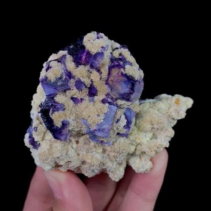 Natural Purple Phantom Fluorite and Siderite, Mineral Specimen:Inner Mongolia,China (70*60*30MM) image