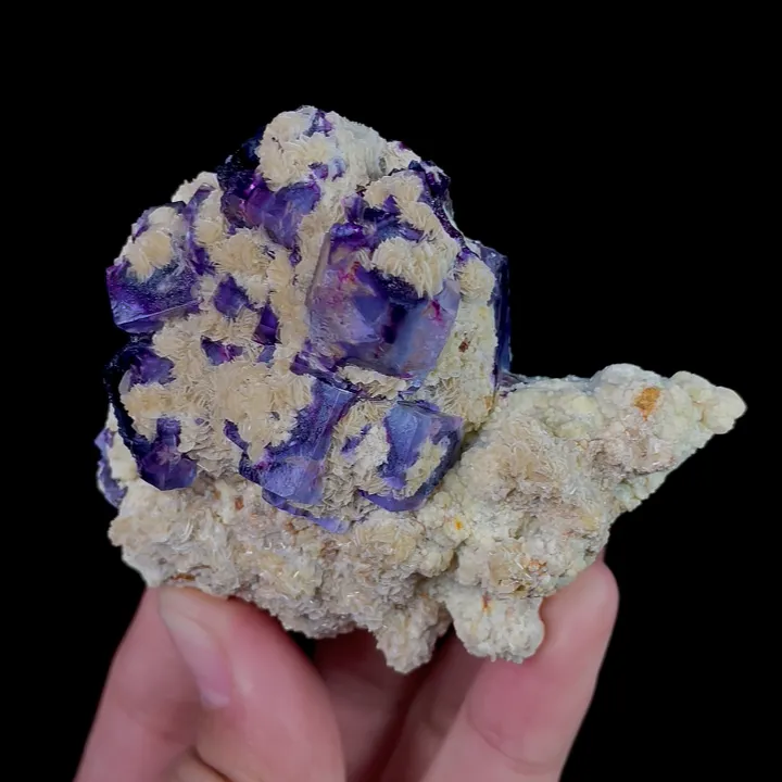 Natural Purple Phantom Fluorite and Siderite, Mineral Specimen:Inner Mongolia,China (70*60*30MM) - image 4