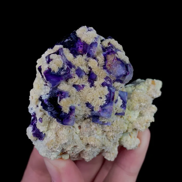 Natural Purple Phantom Fluorite and Siderite, Mineral Specimen:Inner Mongolia,China (70*60*30MM) - image 2