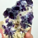 Natural Purple Phantom Fluorite and Siderite, Mineral Specimen:Yindu,Inner Mongolia (75*95*25MM) - image 2