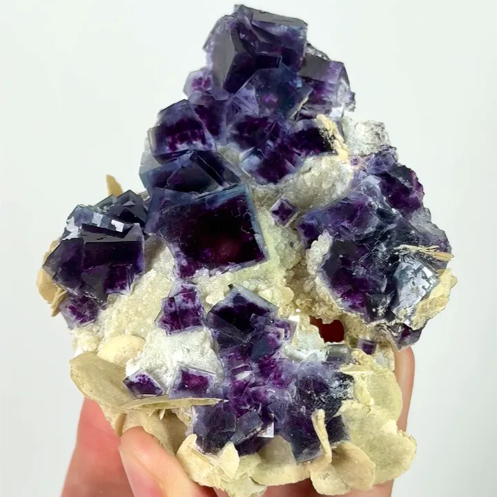 Natural Purple Phantom Fluorite and Siderite, Mineral Specimen:Yindu,Inner Mongolia (75*95*25MM) - image 4
