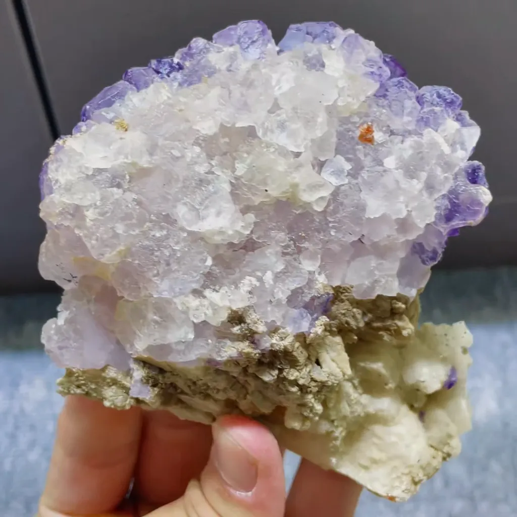 Natural Purple Phantom Fluorite and Sphalerite Symbiosis comes from Huanggangliang,Inner Mongolia 105*80*70MM - image 3