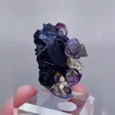 Natural Purple Phantom Fluorite & Black Wolframite and Arsenopyrite, Mineral Specimen:Yaogangxian,Hunan (25*25*30mm) - image 6