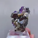 Natural Purple Phantom Fluorite & Black Wolframite and Arsenopyrite, Mineral Specimen:Yaogangxian,Hunan (25*25*30mm) - image 4