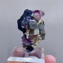 Natural Purple Phantom Fluorite & Black Wolframite and Arsenopyrite, Mineral Specimen:Yaogangxian,Hunan (25*25*30mm) - image 1