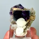 Natural Purple Phantom Fluorite & Calcite and Quartz, Mineral Specimen:Yindu,Inner Mongolia （35*30*20MM） - image 5
