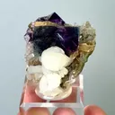 Natural Purple Phantom Fluorite & Calcite and Quartz, Mineral Specimen:Yindu,Inner Mongolia （35*30*20MM） - image 1